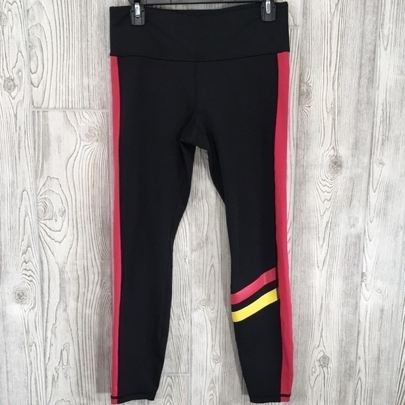 GAP Fit Medium Athletic Pants Black, Pink & Yellow Size Medium - Picture 1 of 7